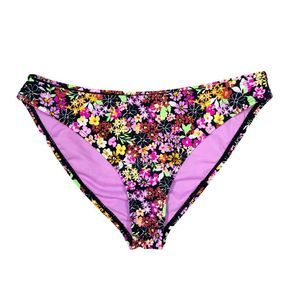 California Waves Floral-Print Hipster Bikini Bottoms - Size Medium